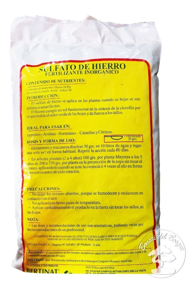 Sulfato ferroso en plantas - Vivero Alborada
