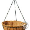 Maceta Colgante Fibra De Coco Base Y Cadena Metalica 30cm